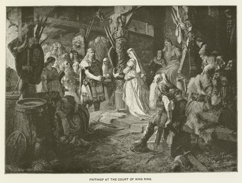 Frithiof aan het hof van Koning Ring door Ferdinand Leeke