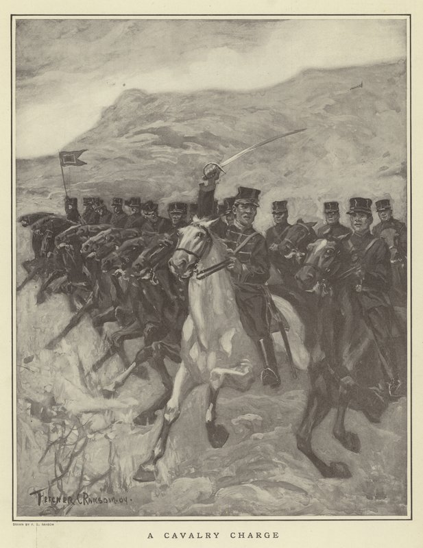 Een cavaleriecharge door Fletcher C. Ransom