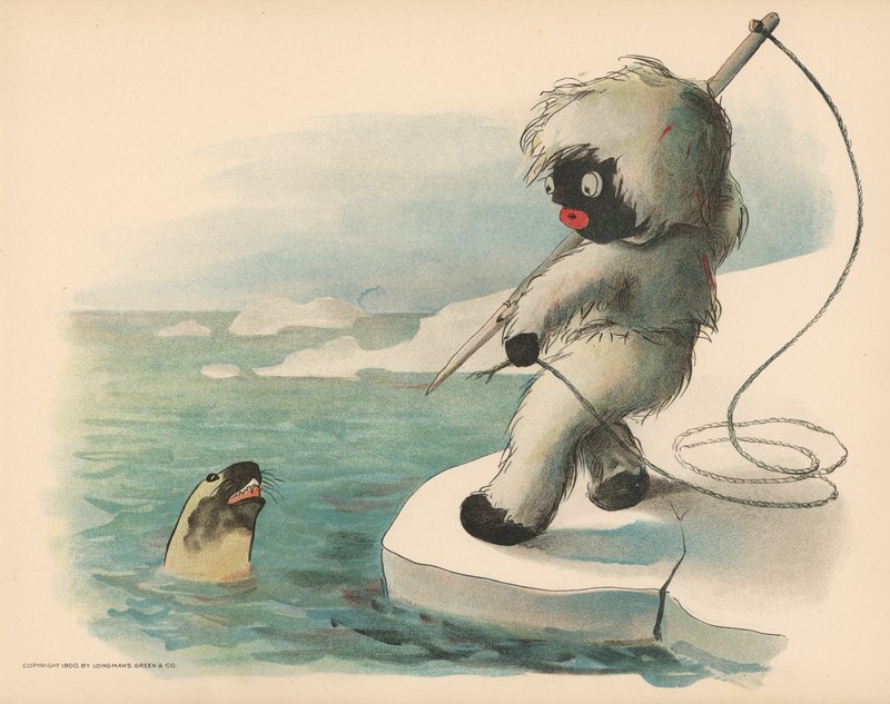 Illustratie voor De Golliwoggs Poolavonturen door Florence K. Upton