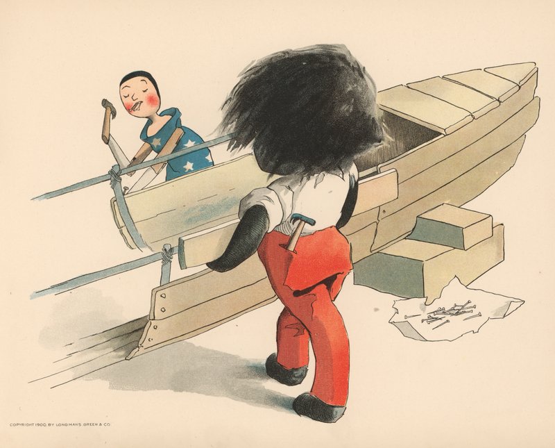 Illustratie voor De Golliwoggs Poolavonturen door Florence K. Upton
