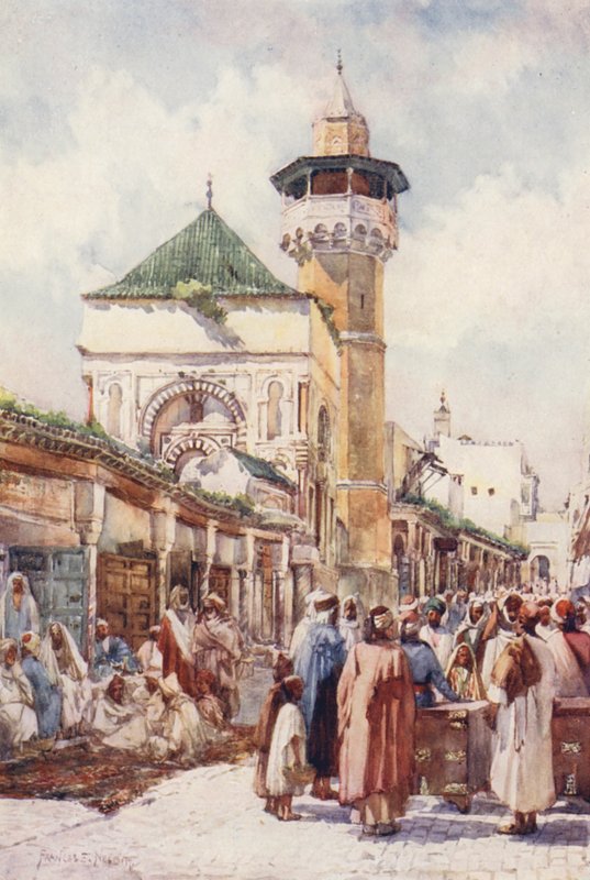 Moskee van Sidi Ben Ziad, Tunis, de veilingdag door Frances Nesbitt