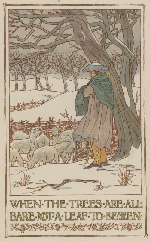 Als de bomen kaal zijn, is er geen blad te zien (kleurenlitho) door Francis Donkin Bedford