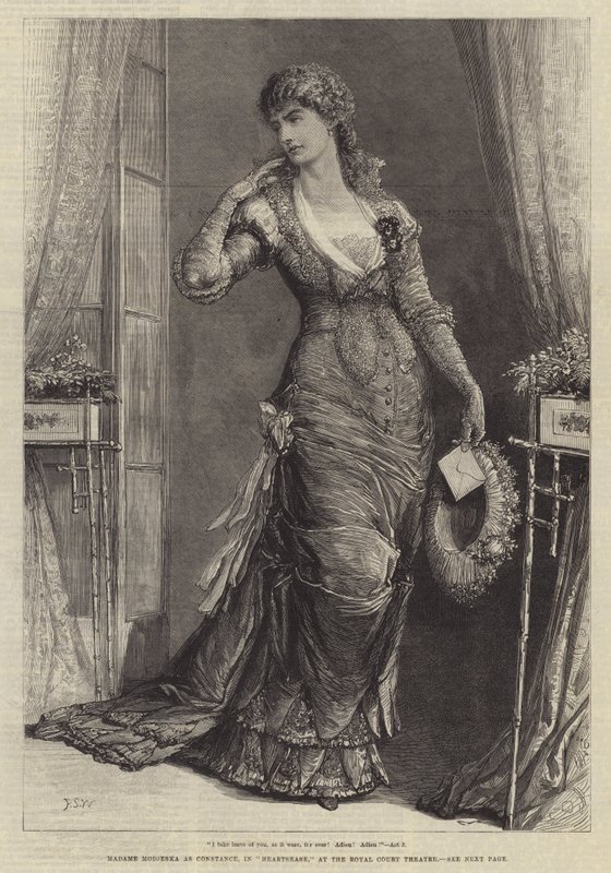 Madame Modjeska als Constance, in Heartsease, in het Royal Court Theatre door Francis S. Walker