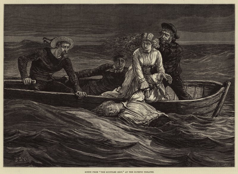 Scène uit Het Gezonken Schip, in het Olympic Theatre door Francis S. Walker