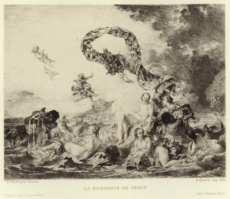 De Geboorte van Venus door Francois (after) Boucher