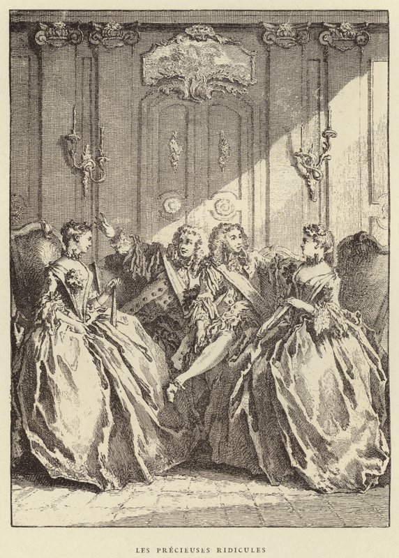 De belachelijke preciezen (gravure) door Francois (after) Boucher