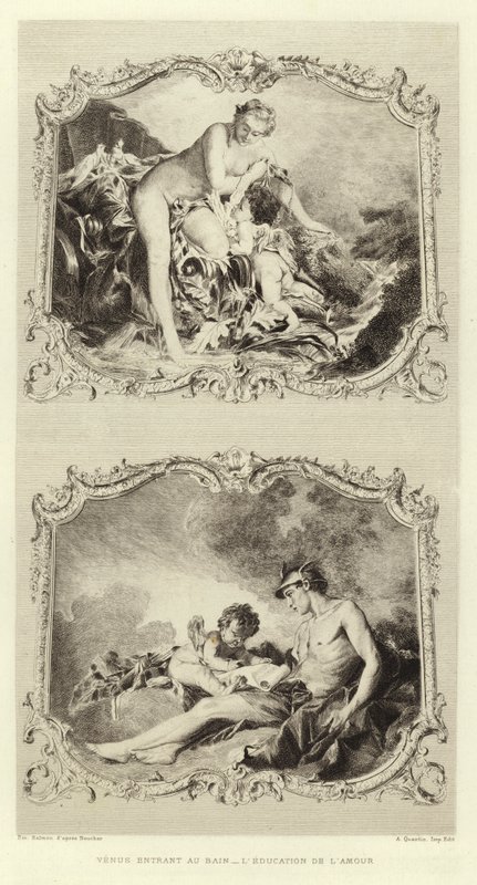 Venus gaat in bad, De opvoeding van de Liefde door Francois (after) Boucher