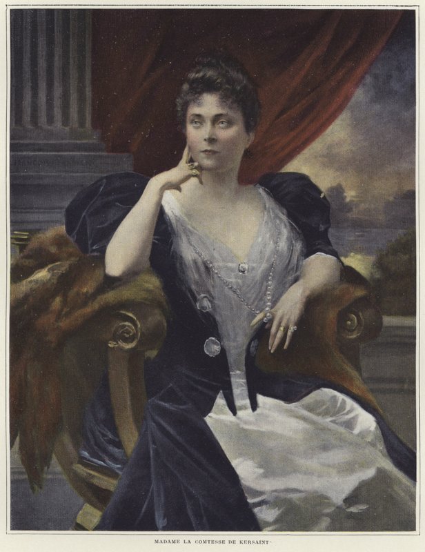 Portret van Madame la Comtesse de Kersaint door Francois Flameng
