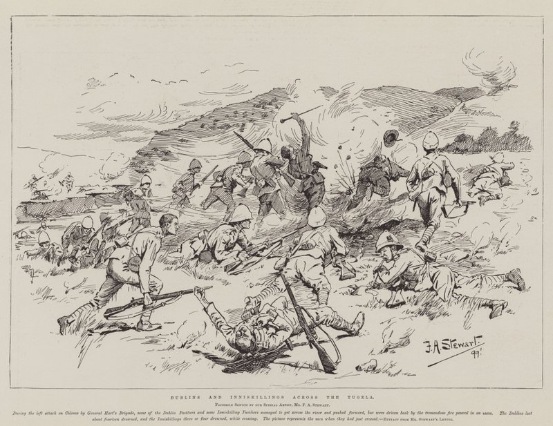 Dublins en Inniskillings over de Tugela door Frank Algenon Stewart