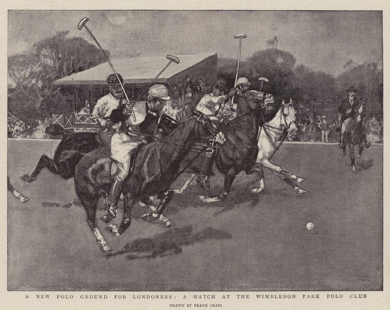 Een Nieuw Polo Veld voor Londenaren, een Wedstrijd bij de Wimbledon Park Polo Club door Frank Craig