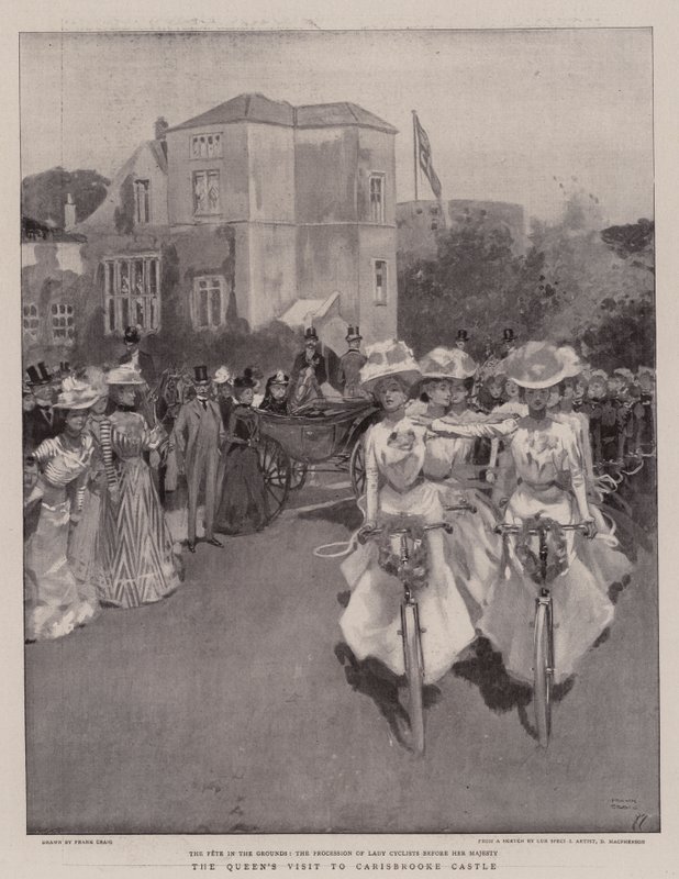 Het bezoek van de koningin aan Carisbrooke Castle door Frank Craig