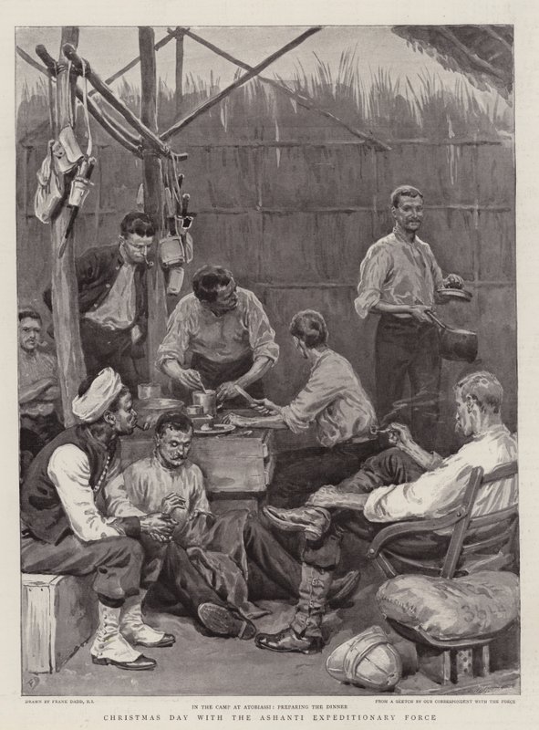 Eerste Kerstdag met de Ashanti Expeditionaire Macht door Frank Dadd