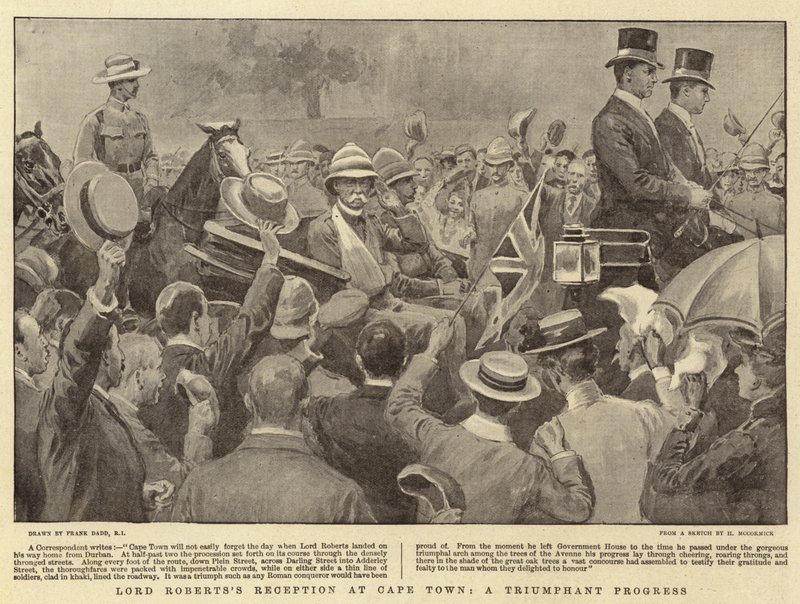 Ontvangst van Lord Roberts in Kaapstad, een Triomfantelijke Optocht door Frank Dadd