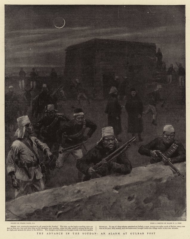 De opmars in Soedan, een alarm bij Gulbab Post door Frank Dadd