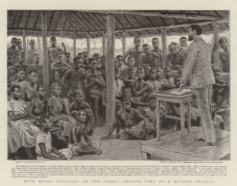 Met majoor Lothaire aan de Congo, kerktijd op een missiepost door Frank Dadd