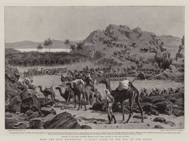 Met de Nijl-expeditie, een dagelijks tafereel op weg naar het front door Frank Dadd