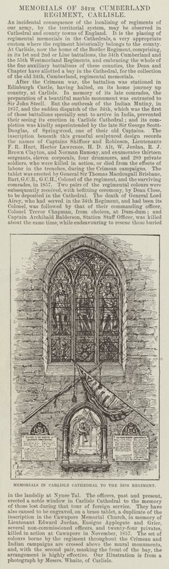 Gedenktekens in de Kathedraal van Carlisle voor het 34e Regiment door Frank Watkins