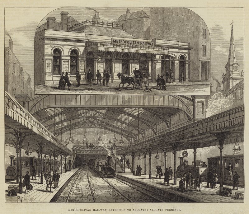 Uitbreiding van de Metropolitan Railway naar Aldgate, Aldgate Terminus door Frank Watkins