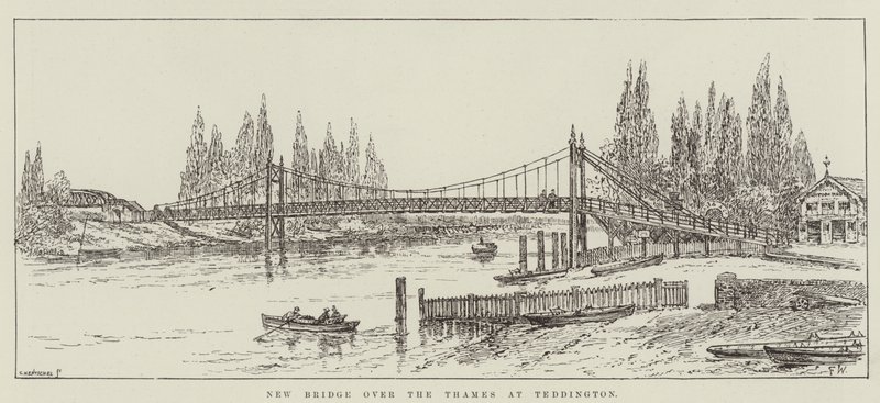 Nieuwe brug over de Theems bij Teddington door Frank Watkins