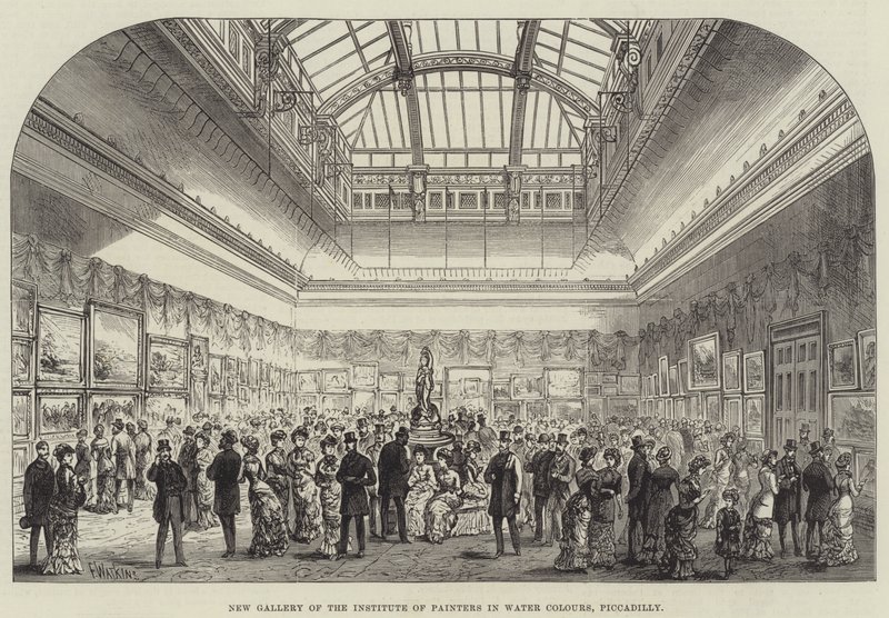 Nieuwe Galerij van het Instituut van Schilders in Waterverf, Piccadilly door Frank Watkins