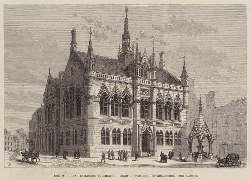 Nieuwe Gemeentelijke Gebouwen, Inverness, geopend door de Hertog van Edinburgh door Frank Watkins