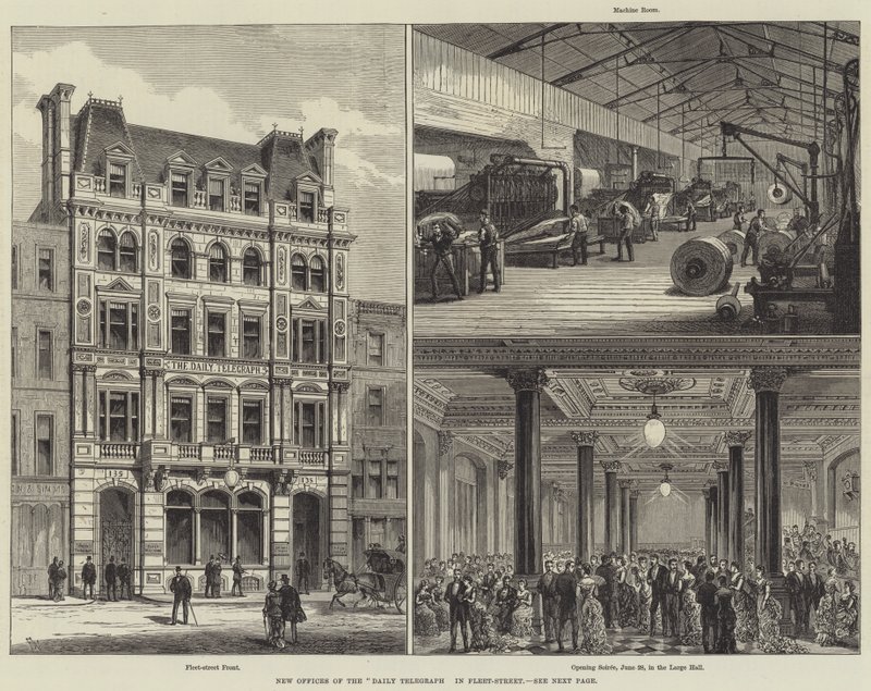 Nieuwe kantoren van de Daily Telegraph in Fleet-Street door Frank Watkins