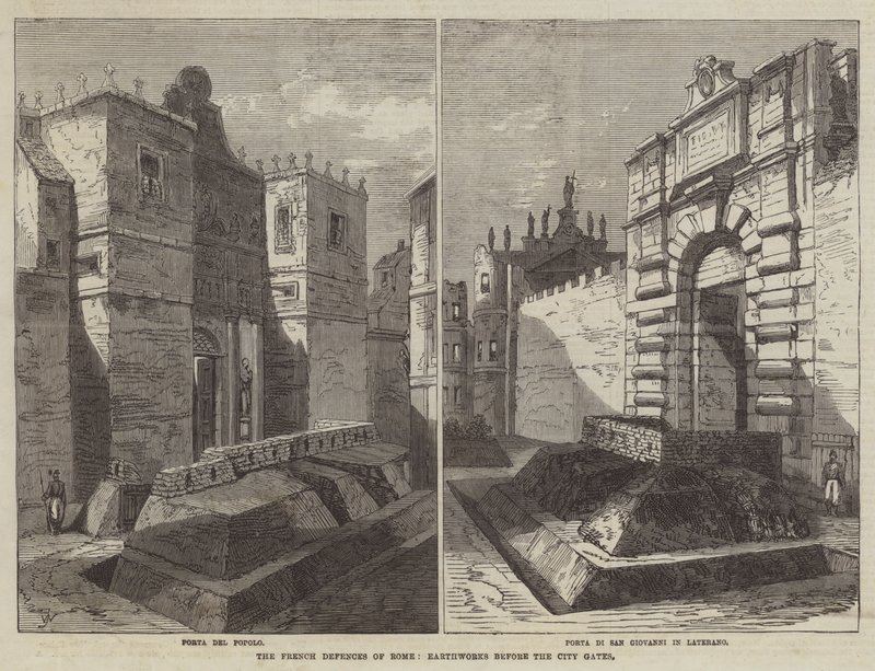 De Franse Verdedigingen van Rome, Aardwerken voor de Stadspoorten door Frank Watkins