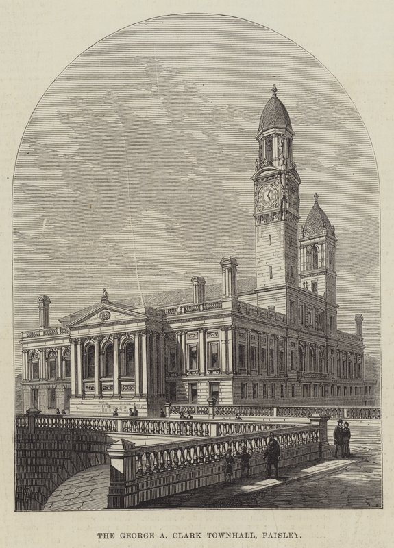 Het George A Clark Stadhuis, Paisley door Frank Watkins