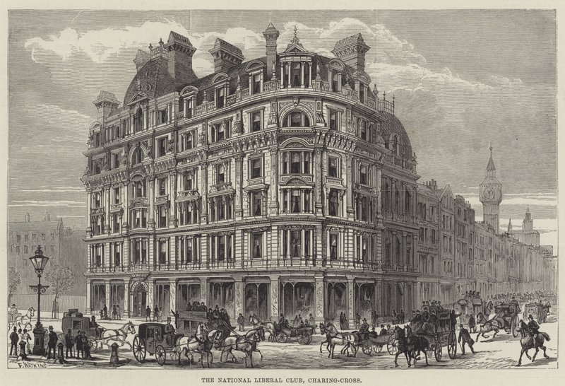 De National Liberal Club, Charing-Cross door Frank Watkins