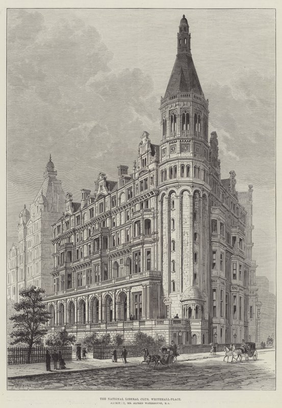 De National Liberal Club, Whitehall-Place door Frank Watkins
