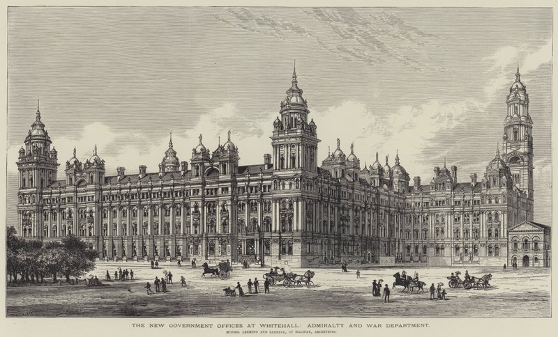 De Nieuwe Overheidskantoren in Whitehall, Admiraliteit en Oorlogsdepartement door Frank Watkins