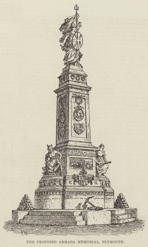 Het voorgestelde Armada-monument, Plymouth door Frank Watkins