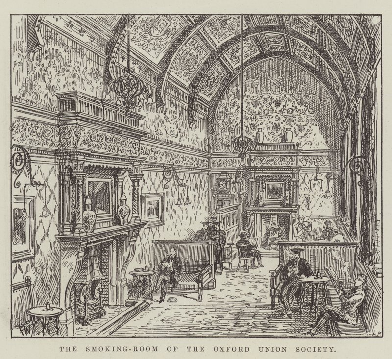 De rookkamer van de Oxford Union Society door Frank Watkins