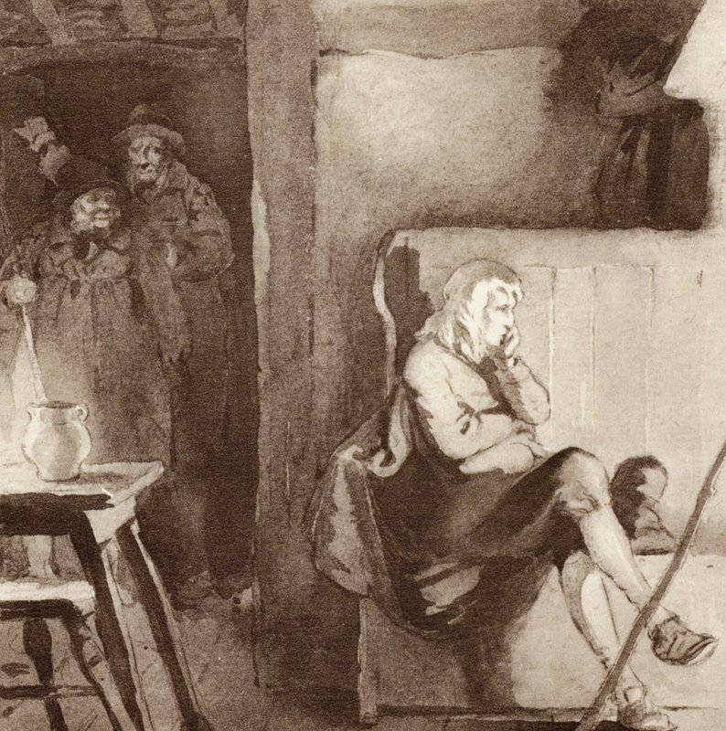 Illustratie voor The Scholar-Gipsy door Matthew Arnold (kleur litho) door Frank Adams