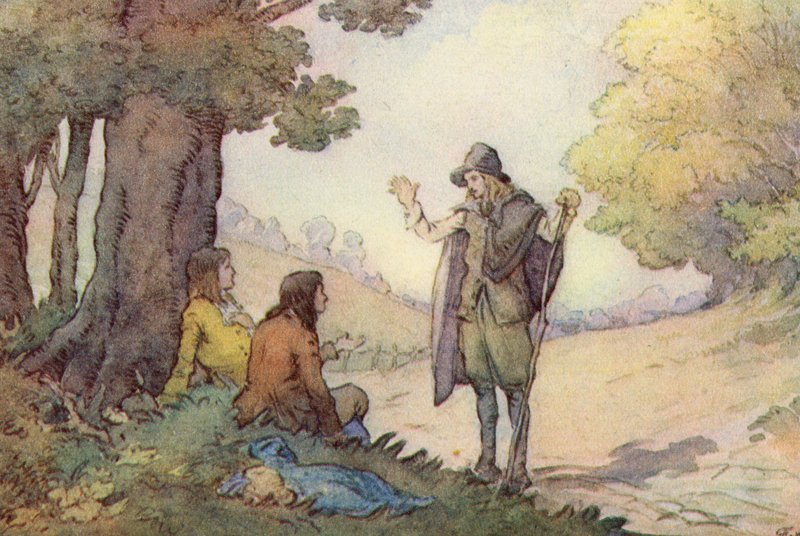 Illustratie voor The Scholar-Gipsy door Matthew Arnold door Frank Adams
