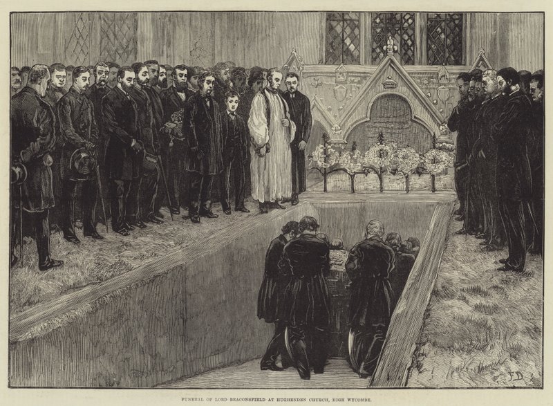 Begrafenis van Lord Beaconsfield in Hughenden Church, High Wycombe door Frank Dadd