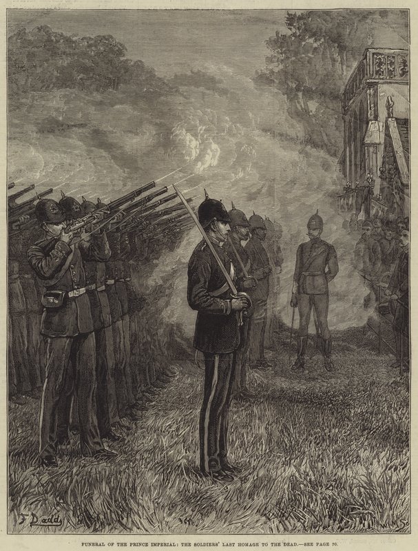 Begrafenis van de Keizerlijke Prins, het Laatste Eerbetoon van de Soldaten aan de Dode door Frank Dadd