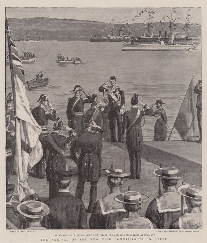 De aankomst van de nieuwe Hoge Commissaris op Kreta door Frank Dadd