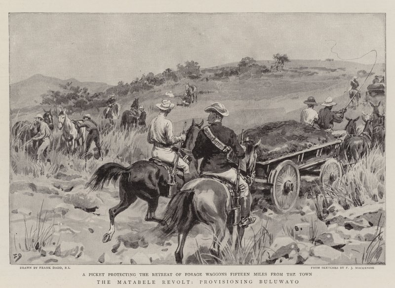 De Matabele Opstand, bevoorrading van Buluwayo door Frank Dadd