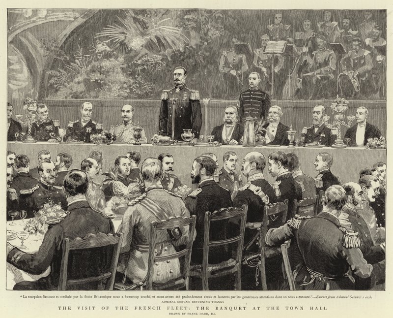 Het bezoek van de Franse vloot, het banket in het stadhuis door Frank Dadd
