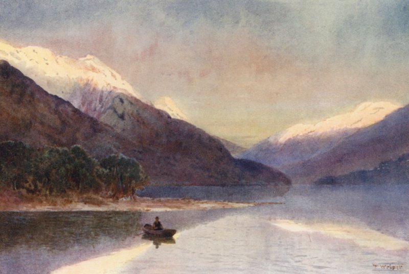 Nieuw-Zeeland: Noordfjord, Lake Te-Anau door Frank H Wright