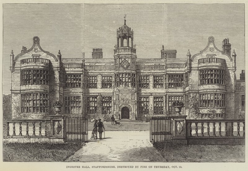 Ingestre Hall, Staffordshire, verwoest door brand op donderdag 12 oktober door Frank Watkins