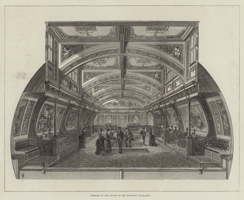 Interieur van de Saloon in het Bessemer Stoomschip door Frank Watkins