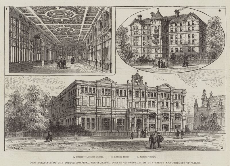 Nieuwe gebouwen van het London Hospital, Whitechapel, geopend op zaterdag door de Prins en Prinses van Wales door Frank Watkins