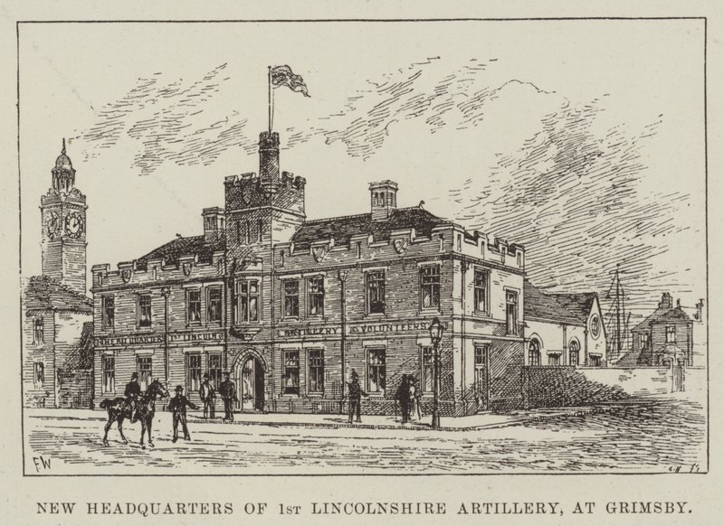 Nieuw Hoofdkwartier van de 1e Lincolnshire Artillerie, in Grimsby door Frank Watkins