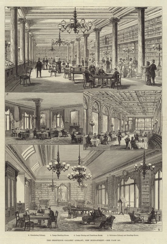 De Grosvenor Gallery Bibliotheek, New Bond-Street door Frank Watkins
