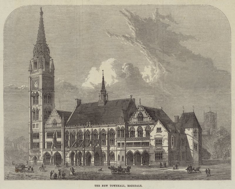Het nieuwe stadhuis, Rochdale door Frank Watkins