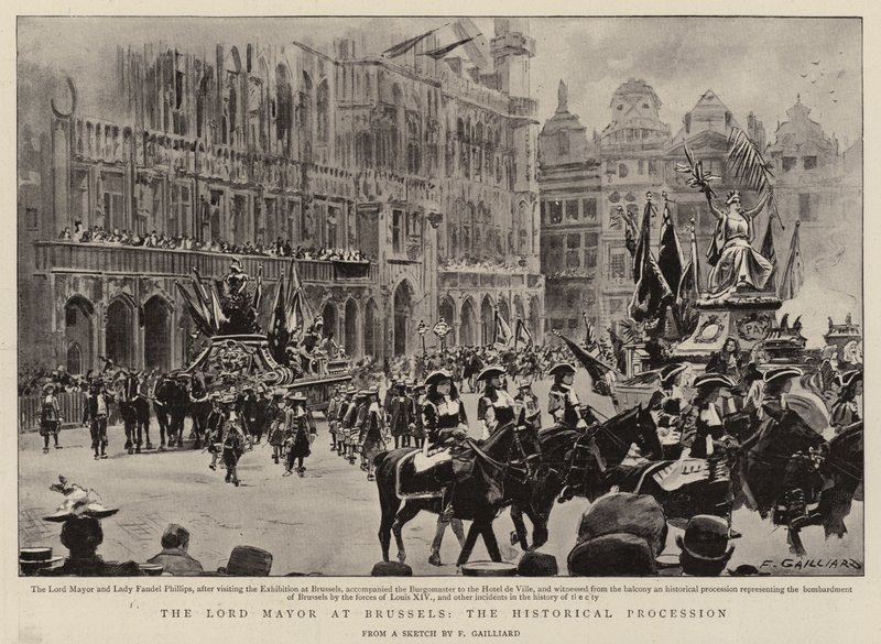 De burgemeester van Brussel, de historische processie door Frans Gaillard