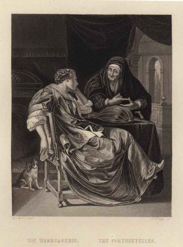 De waarzegster door Frans van Mieris
