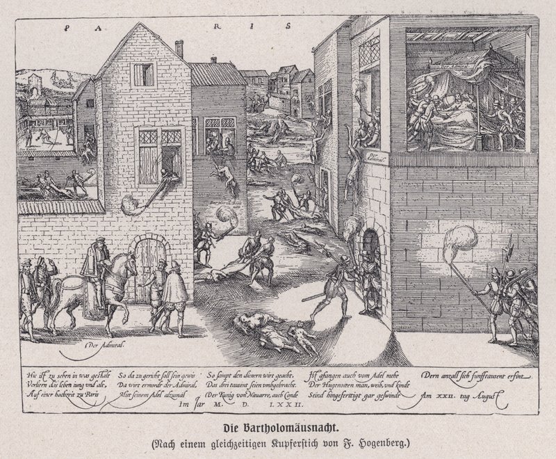 De Bartholomeusnacht, Parijs, Frankrijk door Franz (after) Hogenberg